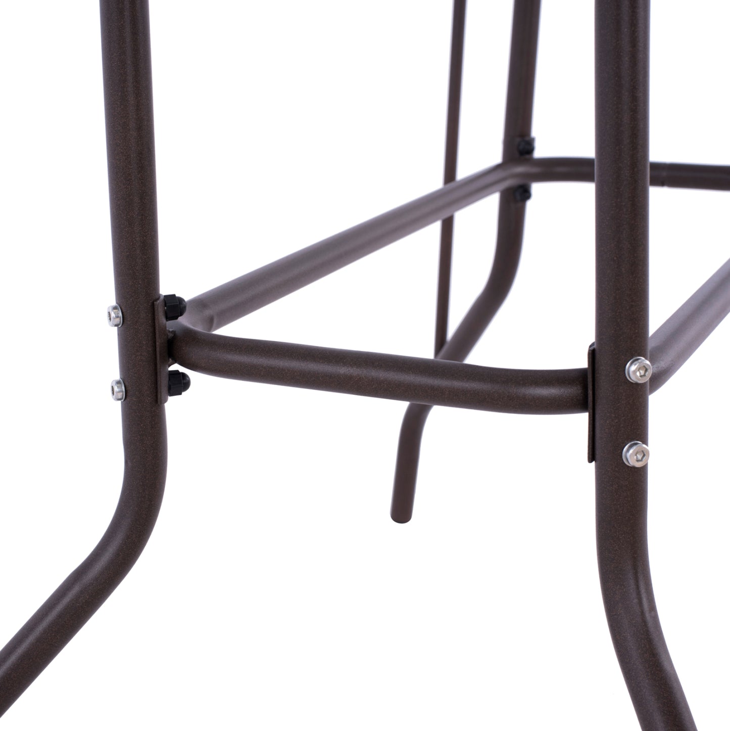 OUTDOOR DINING SET ADAM HM10897.02 TABLE 110x60cm & 4 ARMCHAIRS--BROWN