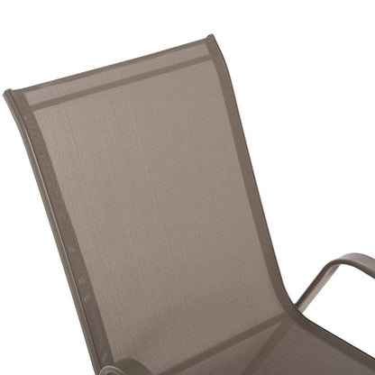 OUTDOOR DINING SET ADAM HM10897.04 TABLE 110x60cm & 4 ARMCHAIRS--CHAMPAGNE COLOR