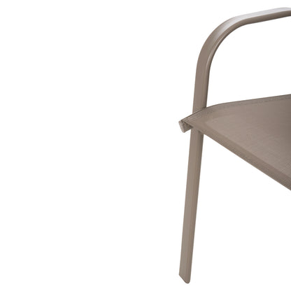 OUTDOOR DINING SET ADAM HM10897.04 TABLE 110x60cm & 4 ARMCHAIRS--CHAMPAGNE COLOR