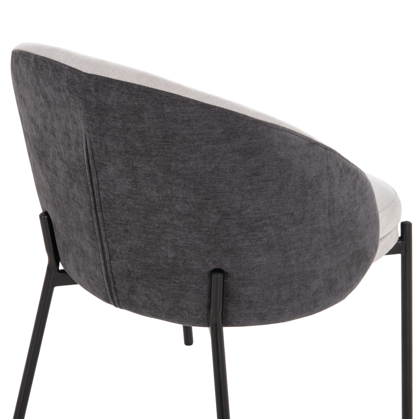 DINING SET 5PCS DETTON HM10940.01 CERAMIC TOP--FABRIC IN GREY & BLACK METAL LEGS