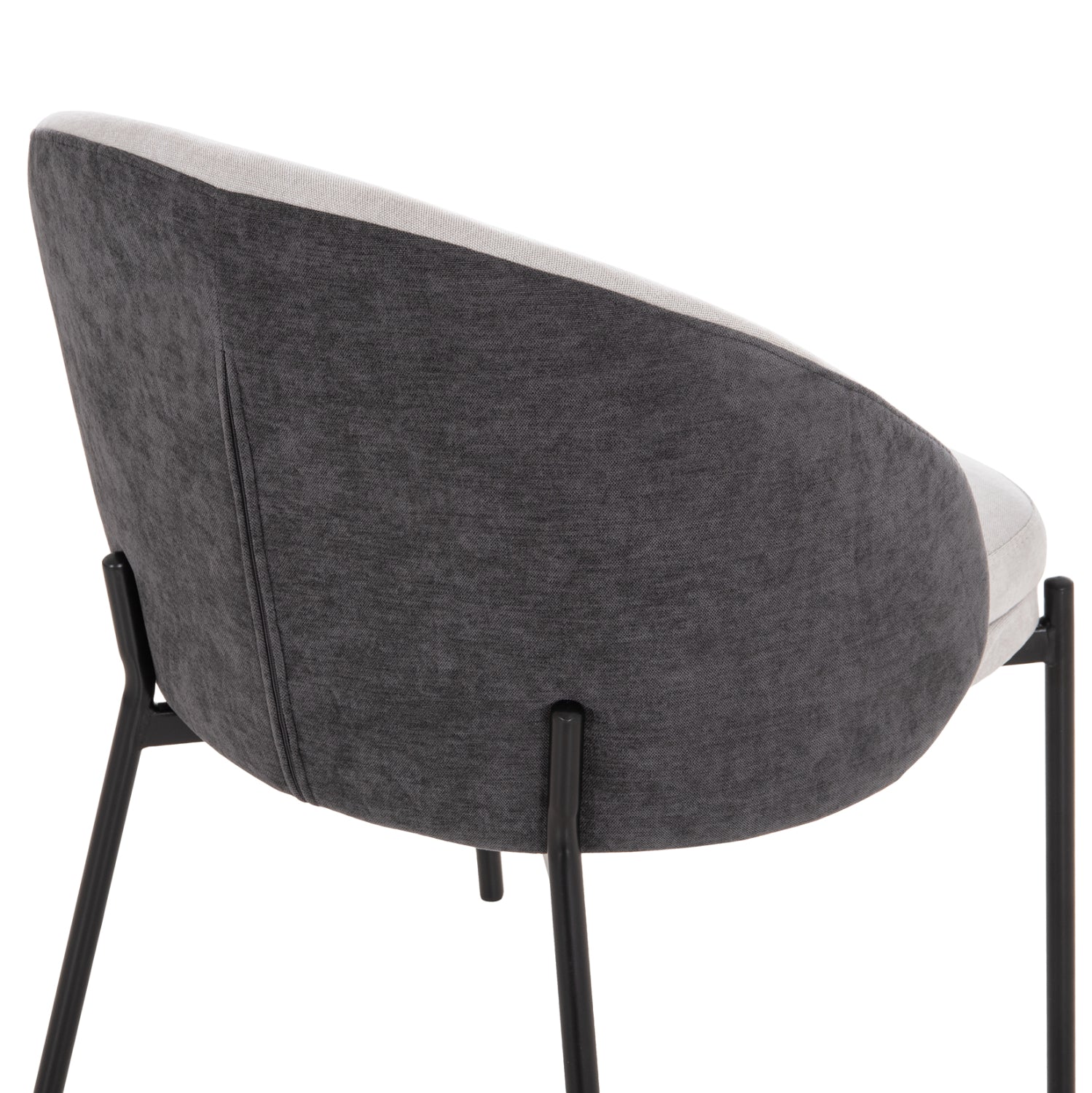 DINING SET 5PCS DETTON HM10940.01 CERAMIC TOP--FABRIC IN GREY & BLACK METAL LEGS