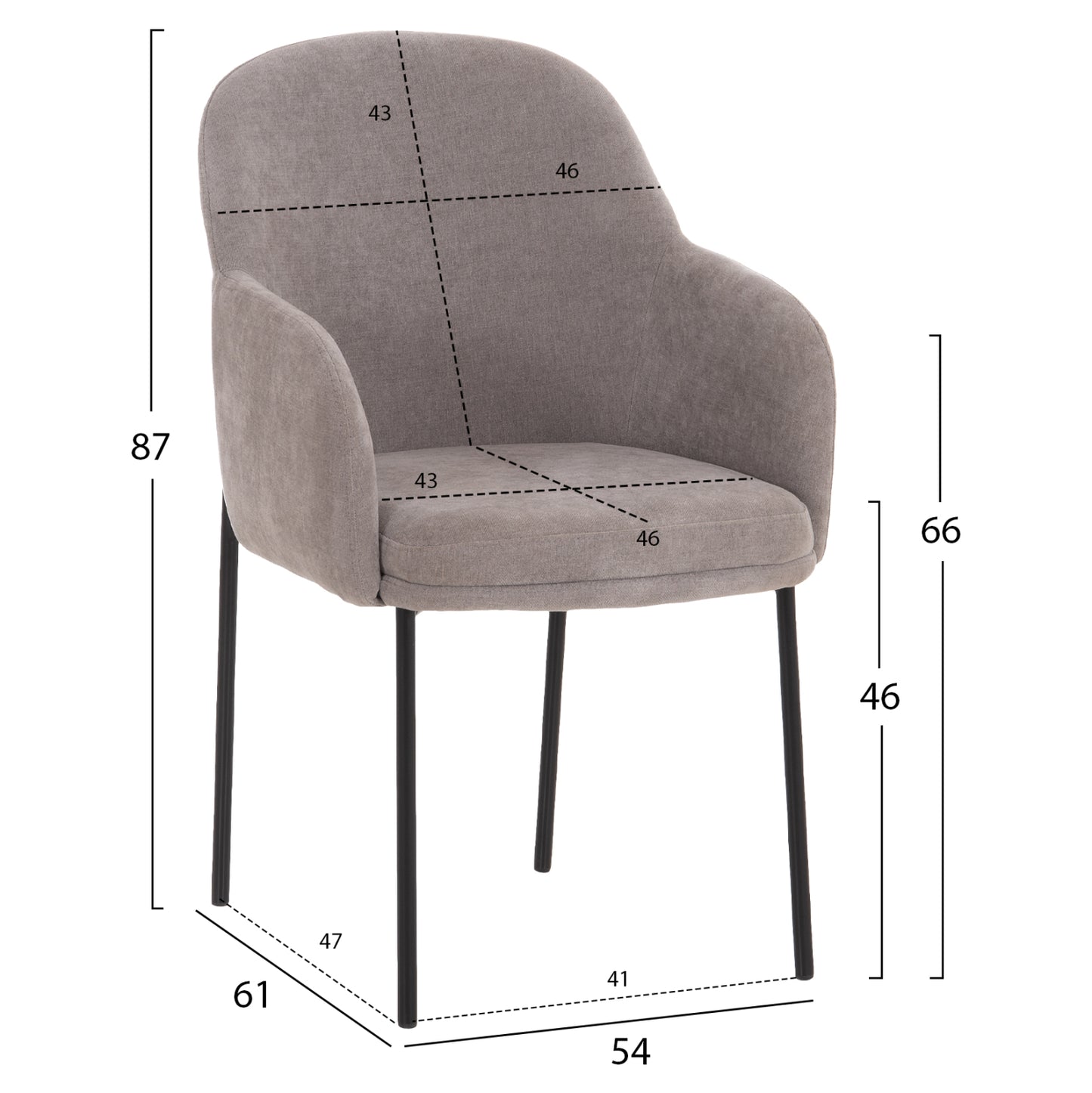 DINING SET 5PCS MANIDO HM10950.01 CERAMIC TOP--FABRIC IN GREY & BLACK METAL LEGS