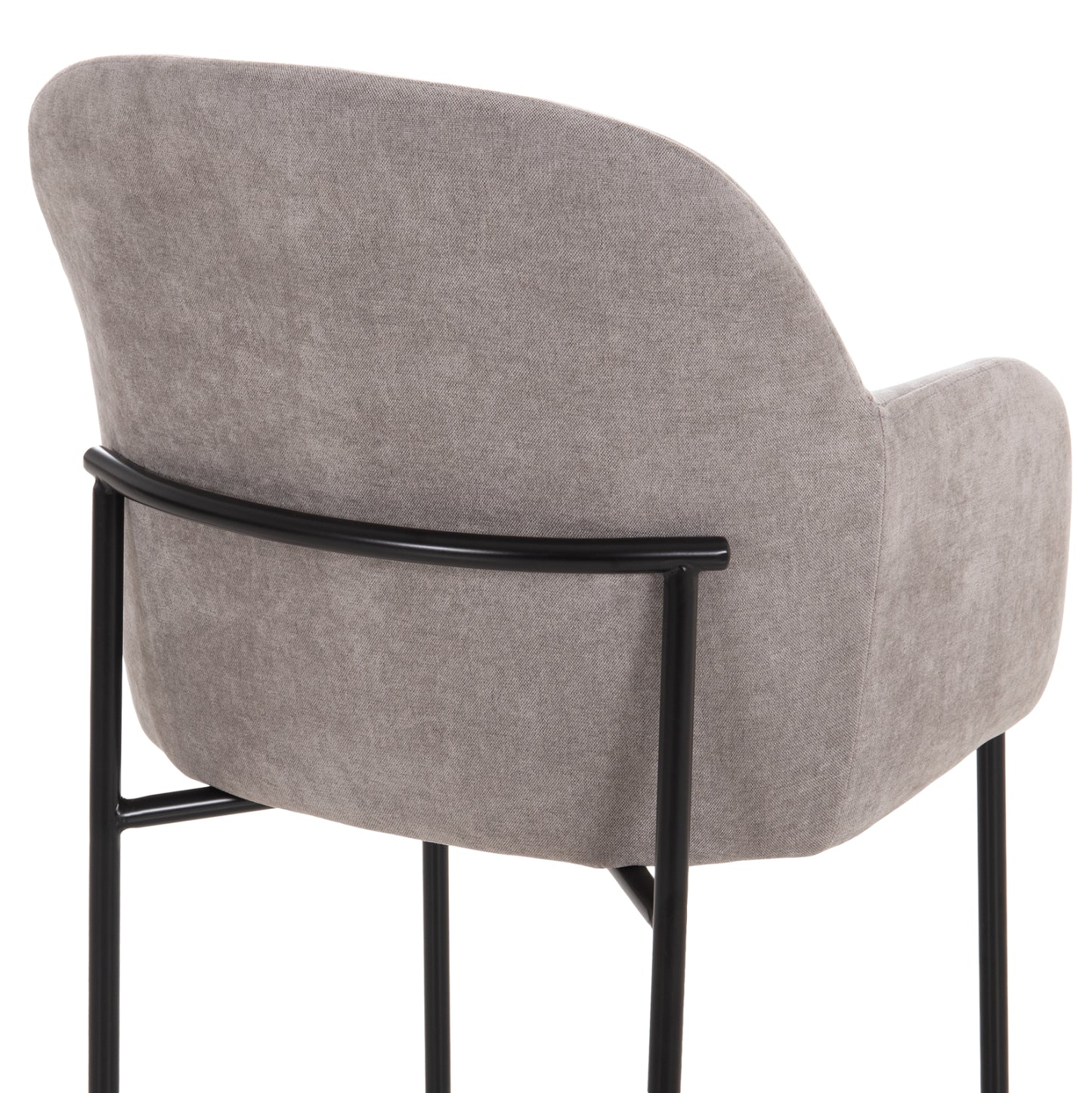 DINING SET 5PCS MANIDO HM10950.01 CERAMIC TOP--FABRIC IN GREY & BLACK METAL LEGS