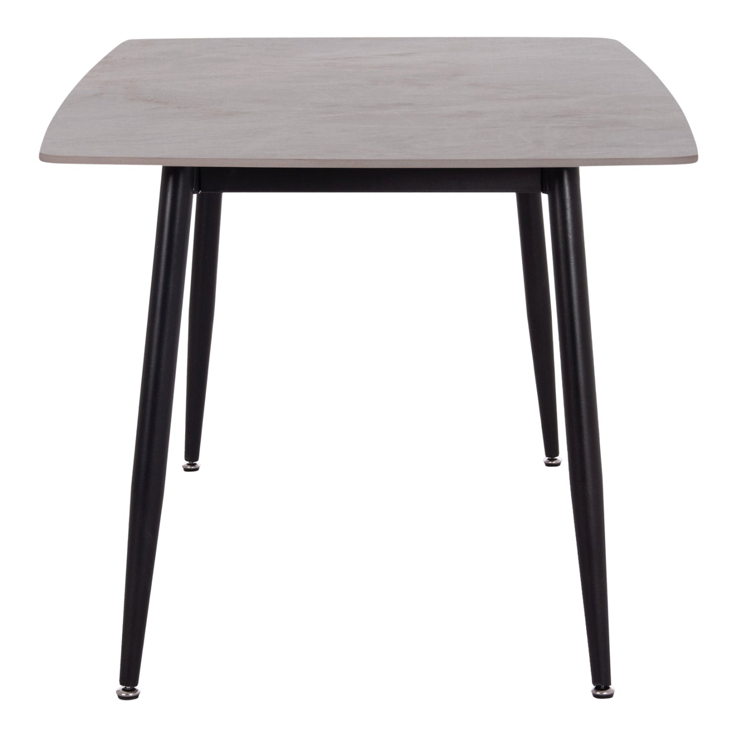 DINING SET 5PCS MANIDO HM10950.01 CERAMIC TOP--FABRIC IN GREY & BLACK METAL LEGS