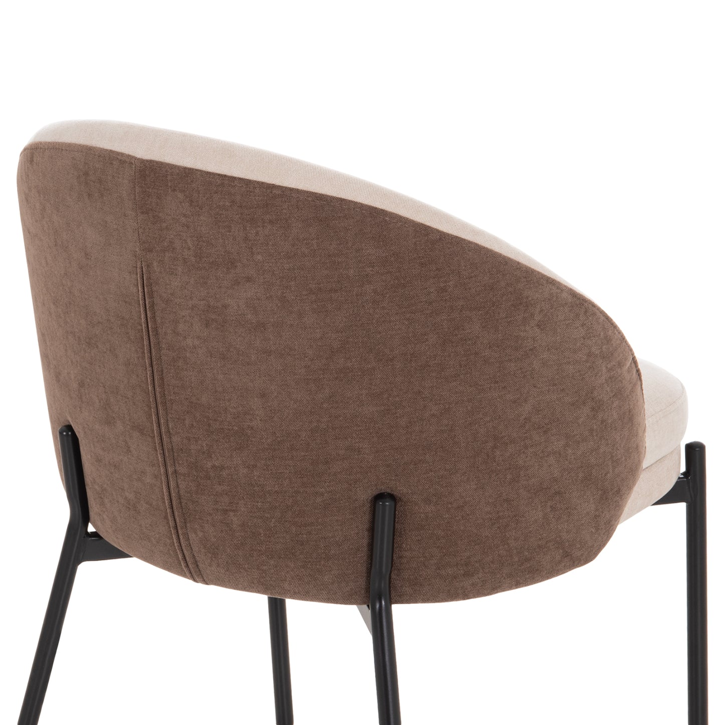 DINING SET 5PCS DETTON HM10951.02 CERAMIC TOP--FABRIC IN BEIGE/BROWN & BLACK METAL LEGS