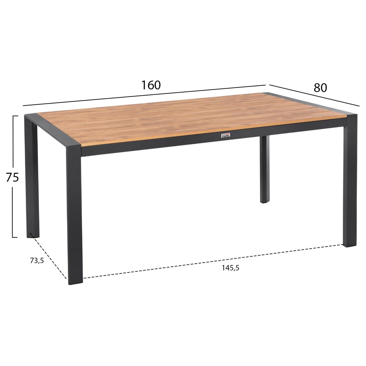 OUTDOOR DINING SET 5PCS MAGNET HM10997.03 ALUMINUM IN ANTHRACITE--POLYWOOD--P.E.ROPE