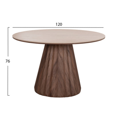 DINING SET 5PCS WALDEN ΗΜ11392 CERAMIC TOP IN TRAVERTINE COLOR--BEIGE FABRIC CHAIRS