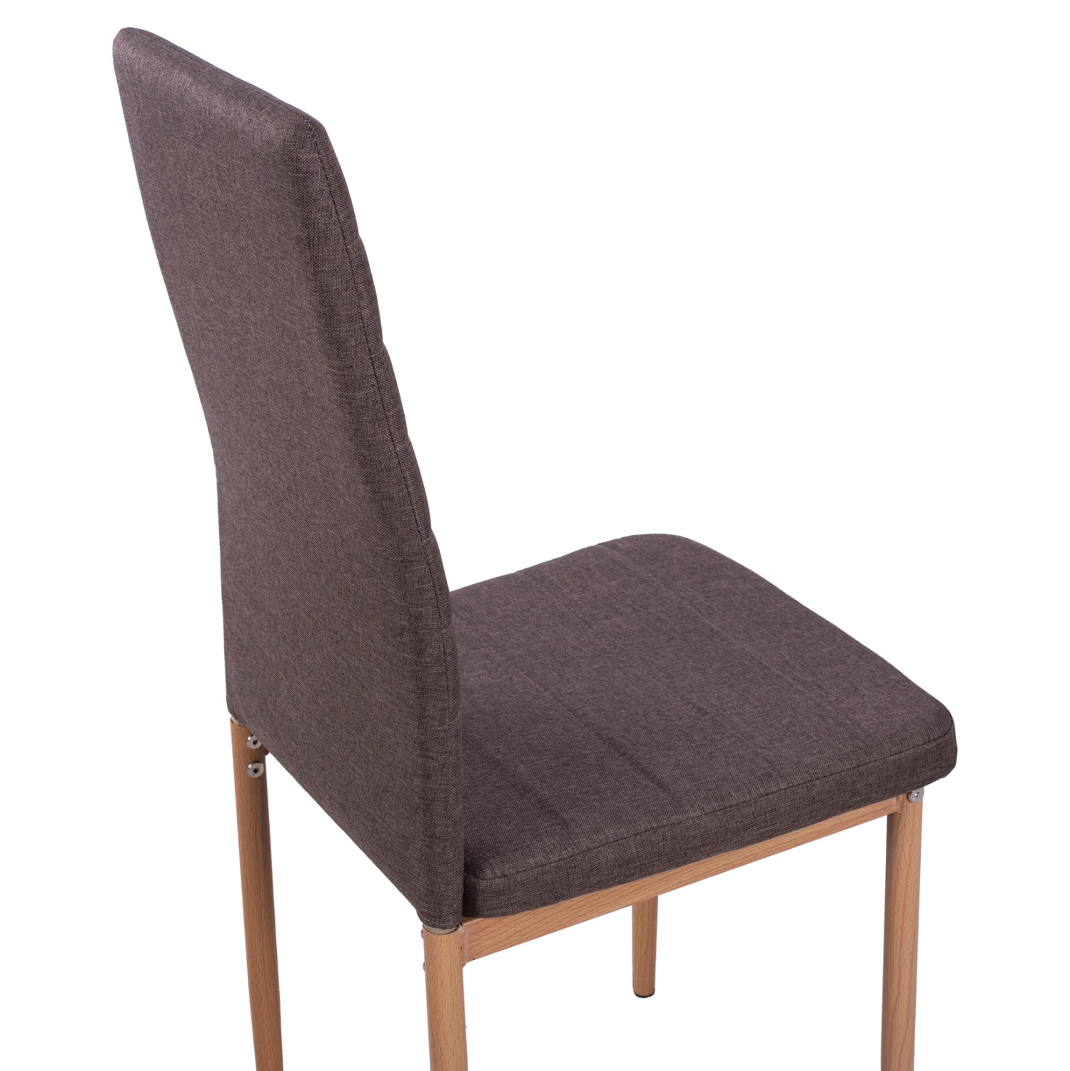 DINING SET 5PCS LADY HM11595 GLASS--METAL--MDF IN SONAMA & BROWN FABRIC