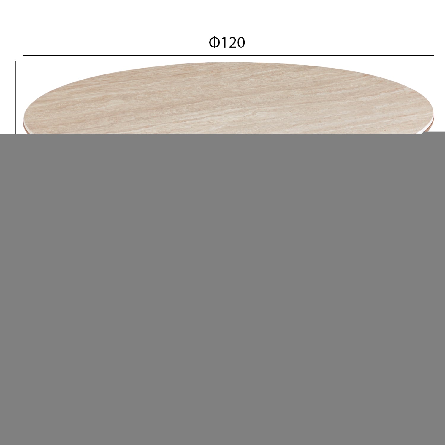 DINING SET 5PCS WALDEN HM12104.03 CERAMIC TOP IN TRAVERTINE COLOR--TAUPE FABRIC CHAIRS