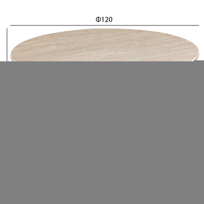 DINING SET 5PCS WALDEN HM12104.03 CERAMIC TOP IN TRAVERTINE COLOR--TAUPE FABRIC CHAIRS