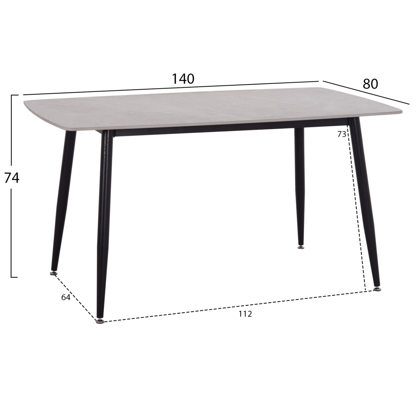 DINING SET 5PCS RAVEN HM12116.01 CERAMIC TOP GREY MARBLE--GREY VELVET