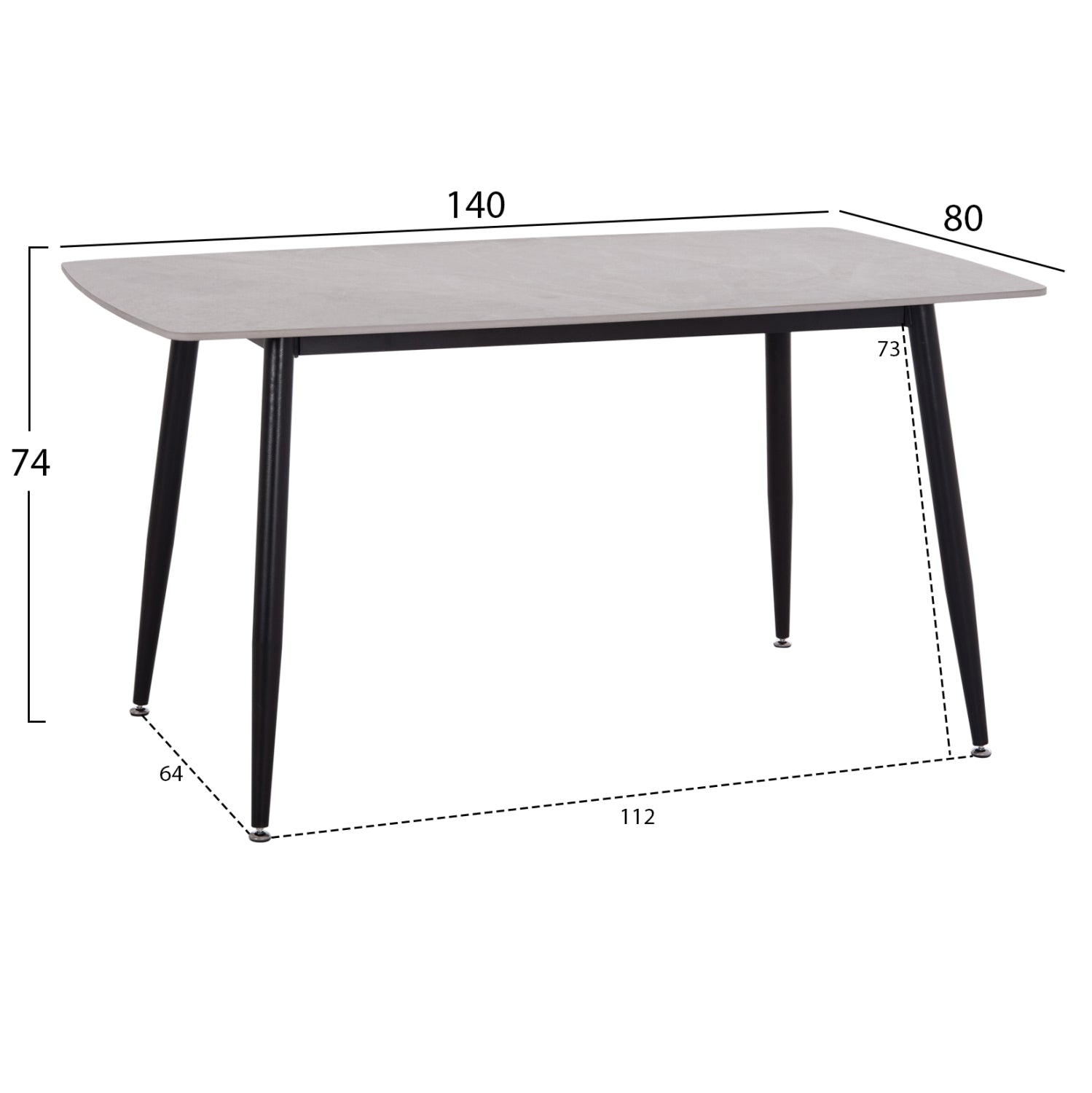 DINING SET 5PCS RAVEN HM12116.01 CERAMIC TOP GREY MARBLE--GREY VELVET