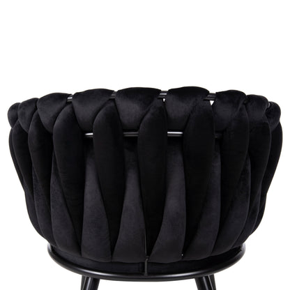 DINING SET 5PCS RAVEN HM12116.03 CERAMIC TOP BLACK MARBLE--BLACK VELVET