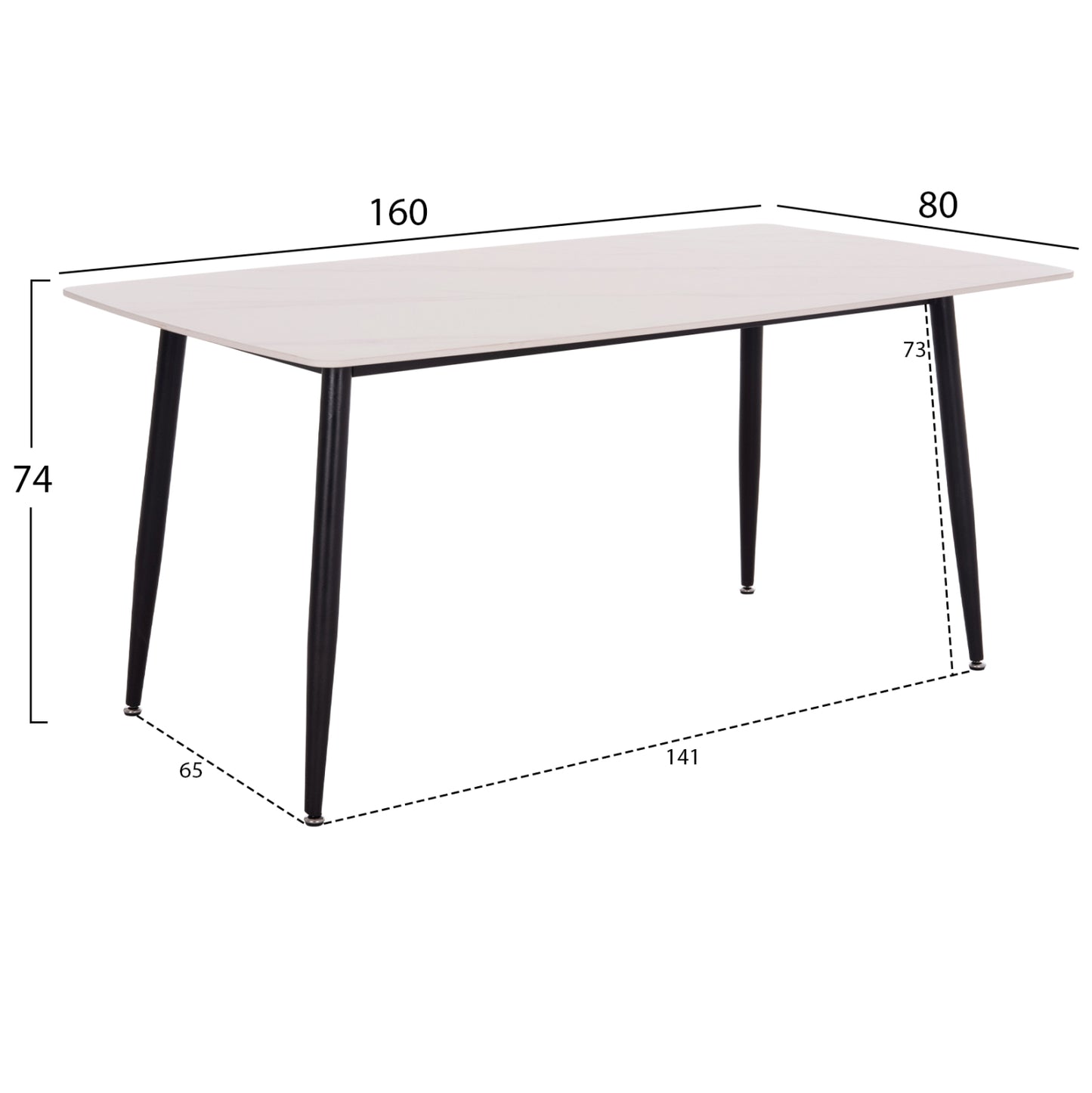 DINING SET 5PCS RAVEN HM12117.01 CERAMIC TOP WHITE MARBLE--DUSTY PINK VELVET