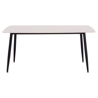 DINING SET 5PCS RAVEN HM12117.01 CERAMIC TOP WHITE MARBLE--DUSTY PINK VELVET