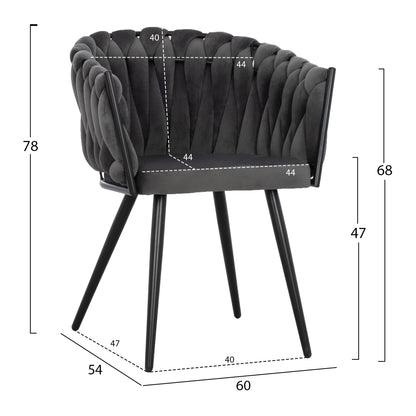 DINING SET 5PCS CATER HM12118.01 OVAL CERAMIC TOP--GREY VELVET