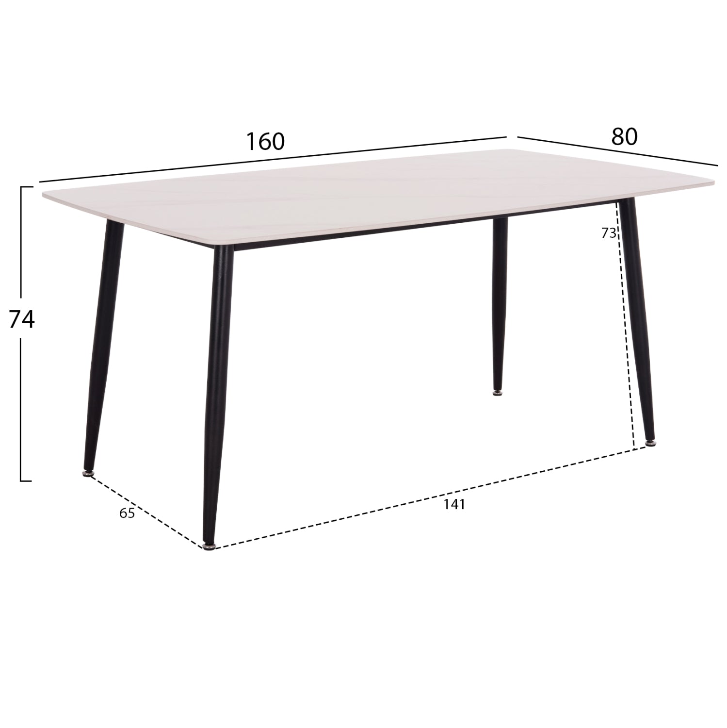 DINING SET 5PCS RAVEN HM12121.01 CERAMIC TOP WHITE MARBLE--TURQUOISE VELVET