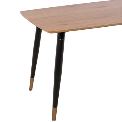 DINING SET 5PCS ALIZA HM12122.01 MDF TOP IN NATURAL WOOD COLOR--DUSTY PINK VELVET