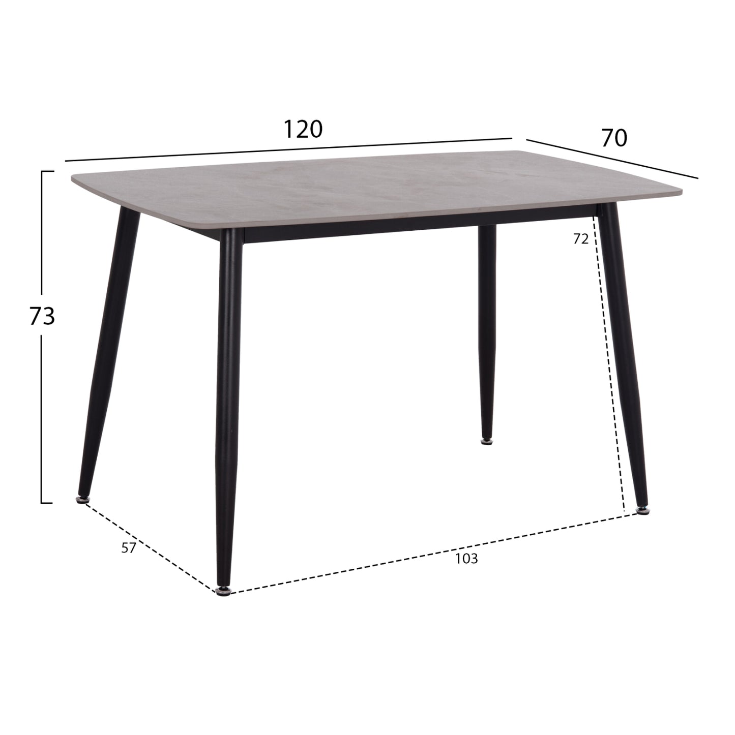 DINING SET 5PCS RAVEN HM21068.03 CERAMIC TOP GREY MARBLE--GREY FABRIC