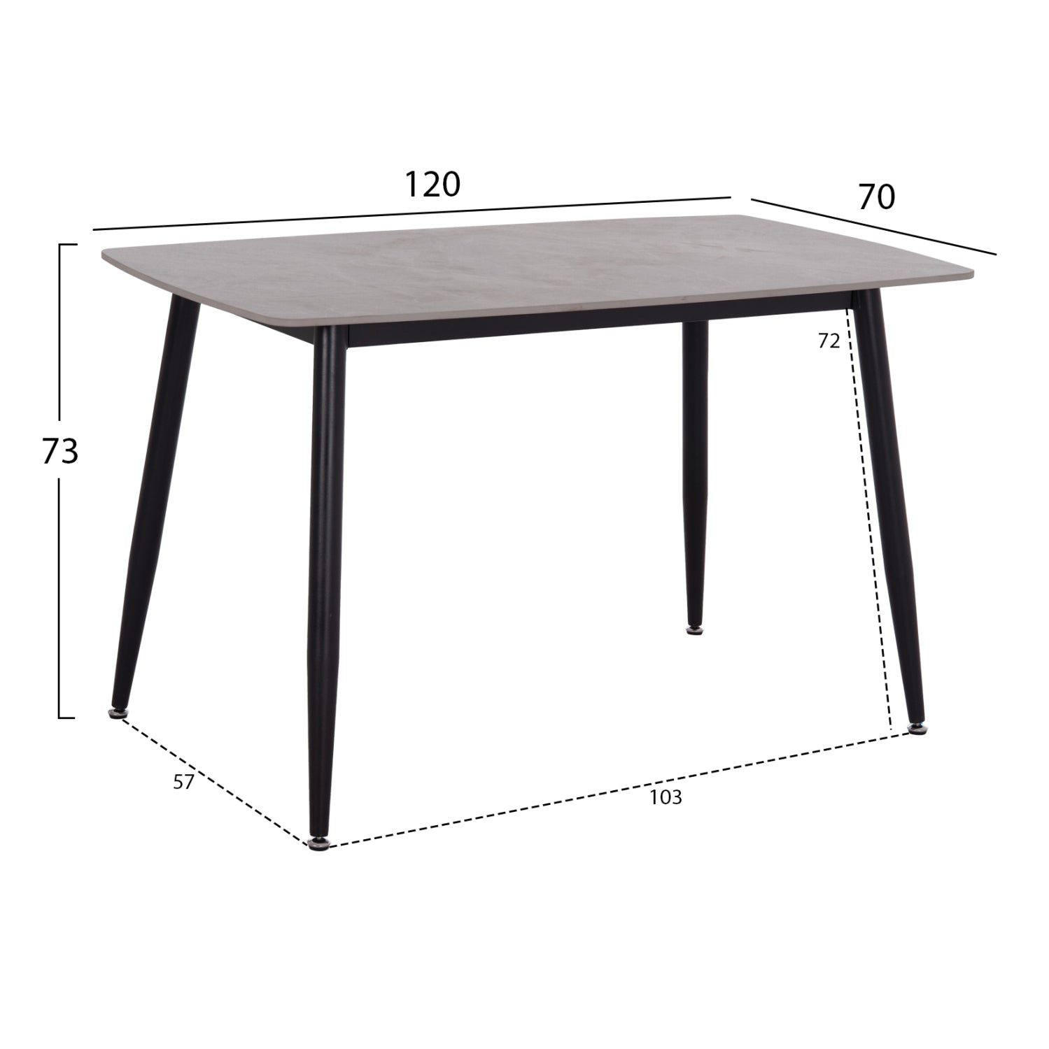 DINING SET 5PCS RAVEN HM21068.03 CERAMIC TOP GREY MARBLE--GREY FABRIC