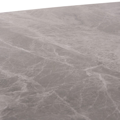 DINING SET 5PCS RAVEN HM21068.03 CERAMIC TOP GREY MARBLE--GREY FABRIC