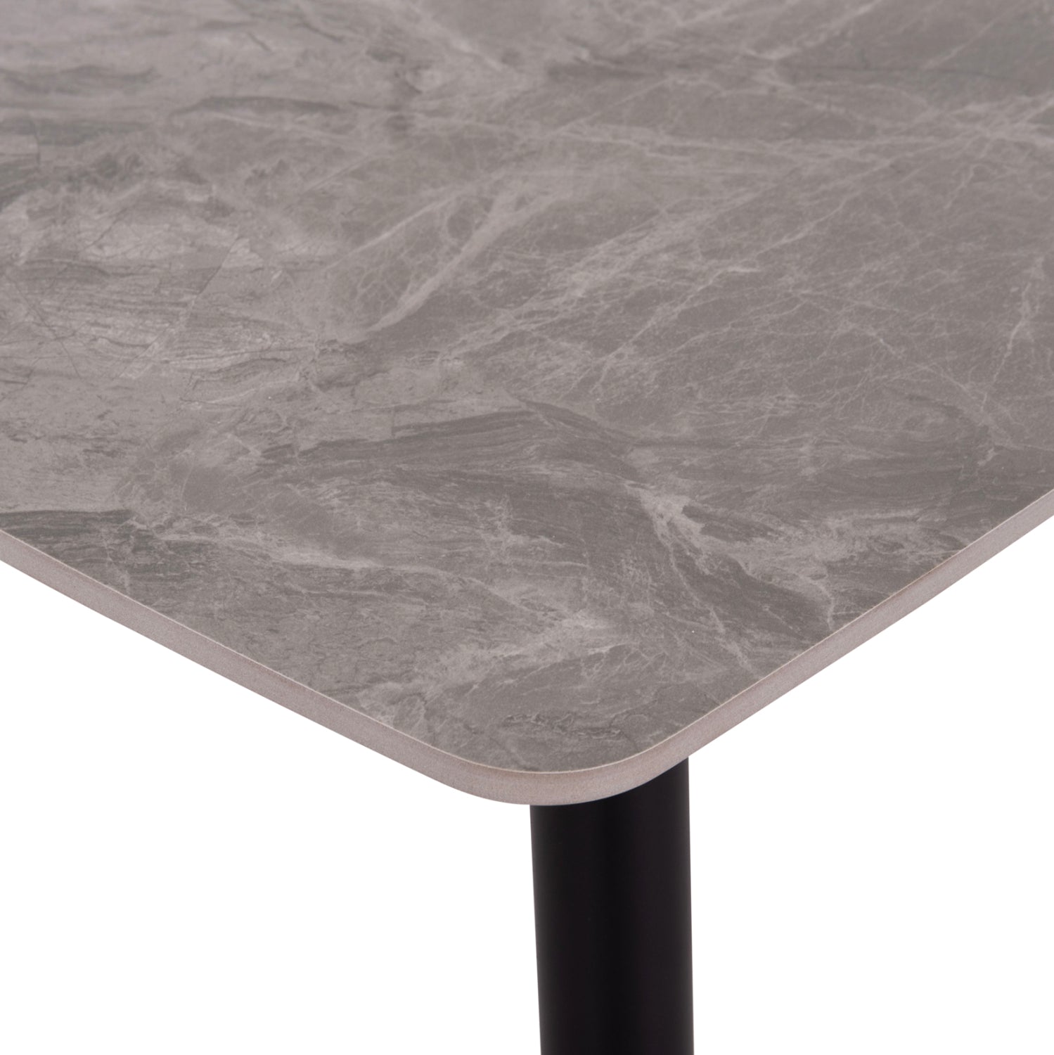 DINING SET 5PCS RAVEN HM21068.03 CERAMIC TOP GREY MARBLE--GREY FABRIC