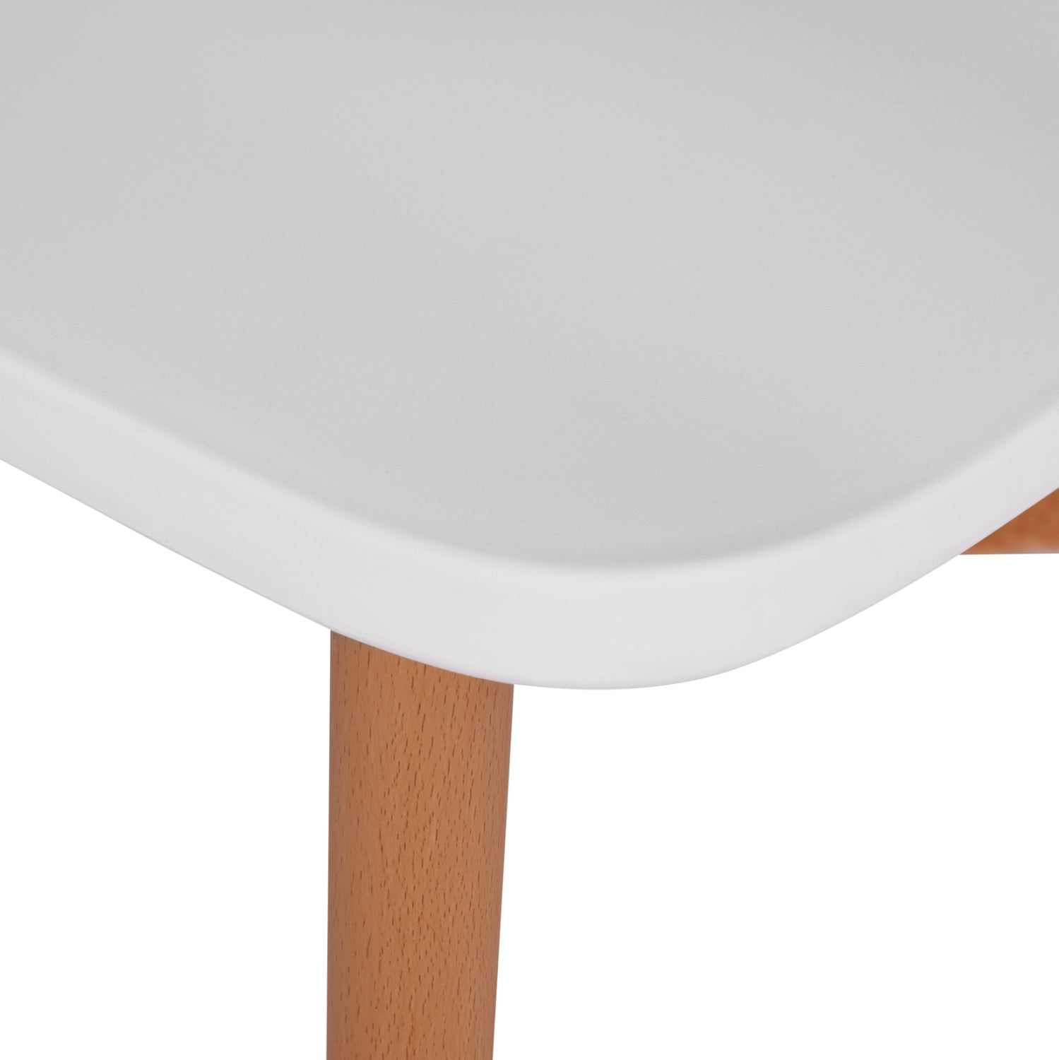 DINING SET 5PCS MINIMAL HM21172 MDF TOP IN WHITE-FRAMES IN NATURAL WOOD COLOR