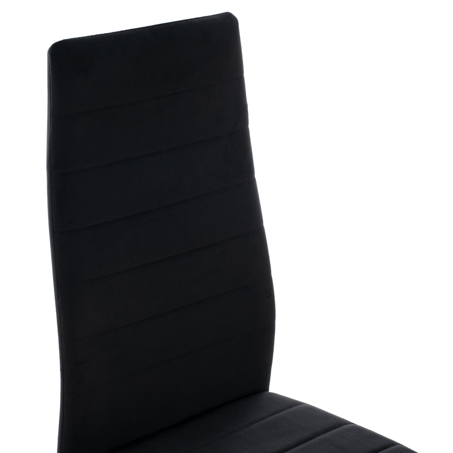 DINING SET 5PCS MINIMAL HM21173 MDF TOP IN BLACK--VELVET & METAL IN BLACK