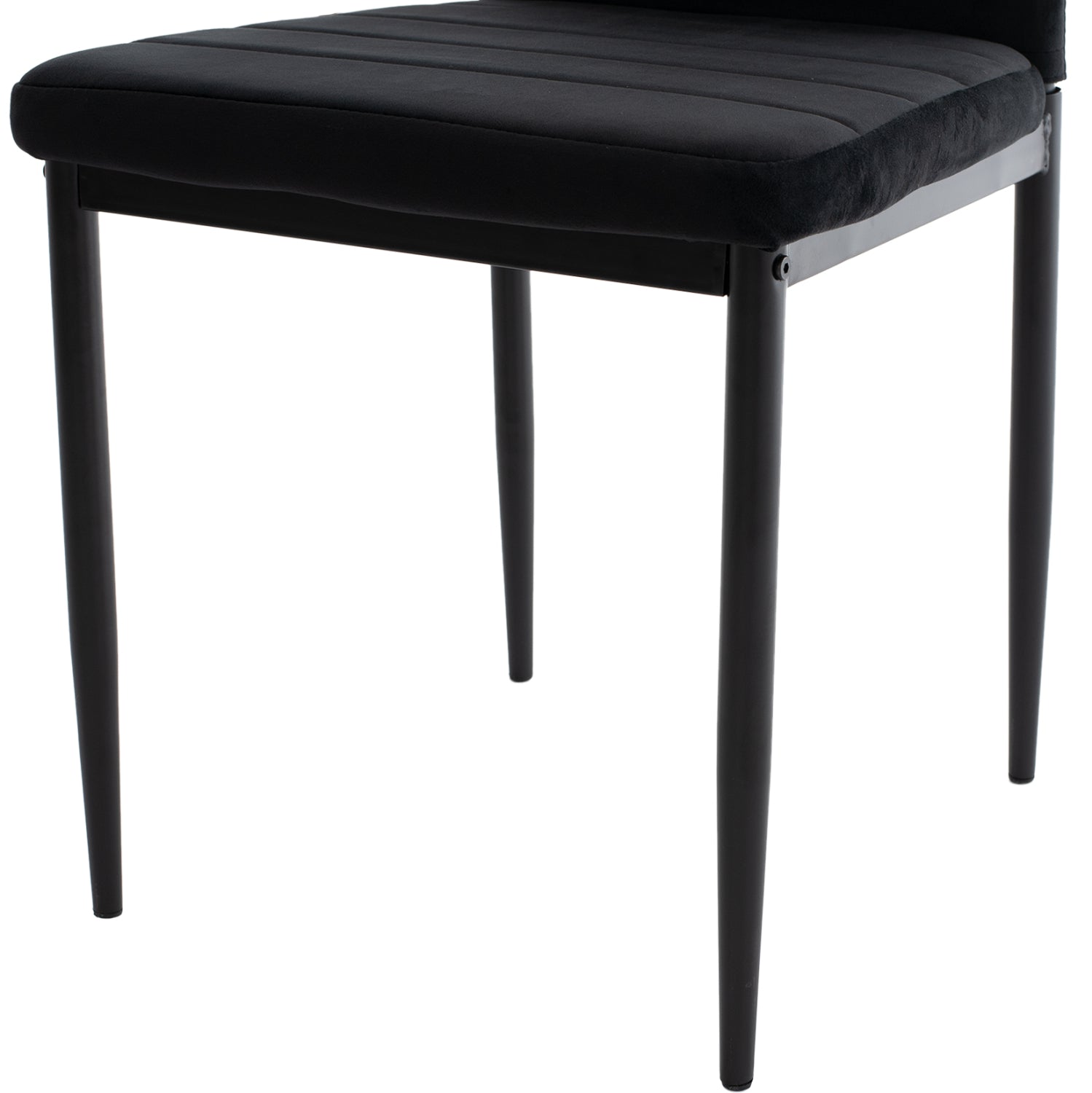 DINING SET 5PCS MINIMAL HM21173 MDF TOP IN BLACK--VELVET & METAL IN BLACK