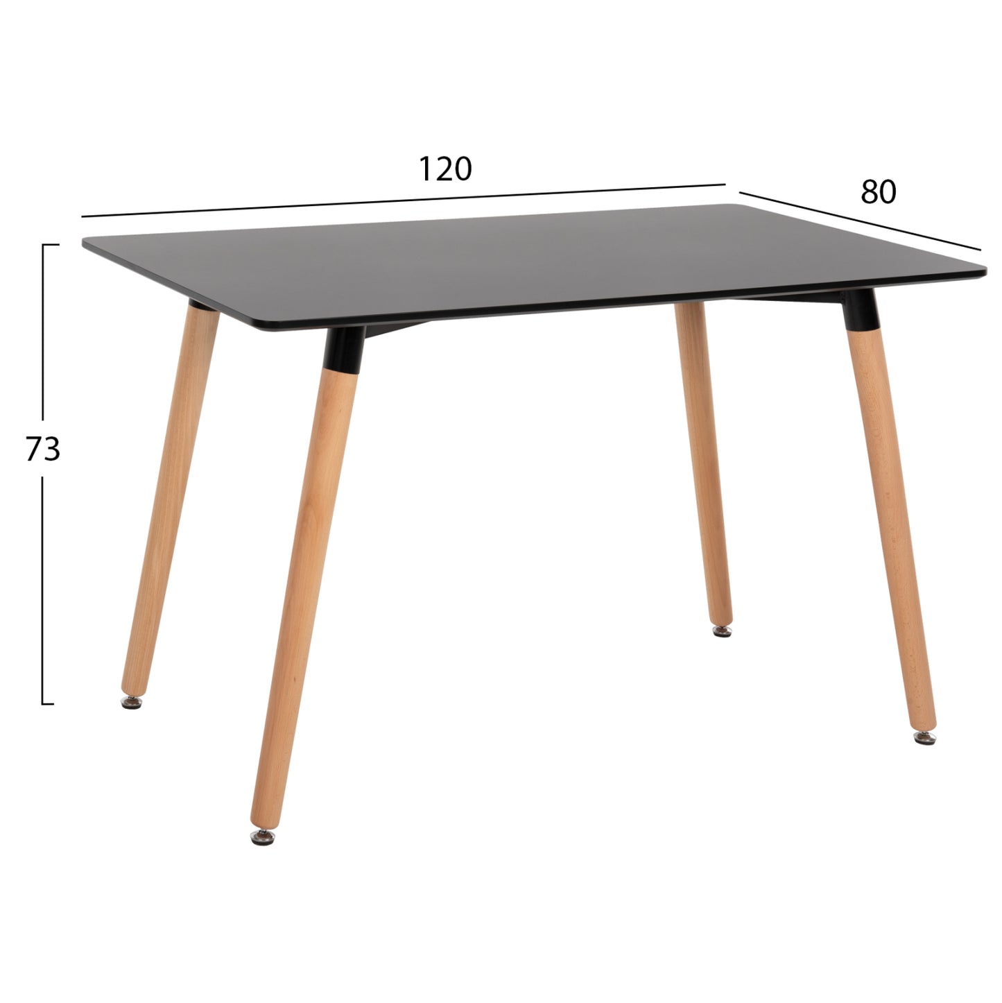 DINING SET 5PCS MINARDO HM21179 MDF TOP IN BLACK--DARK GREY FABRIC