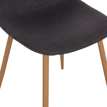 DINING SET 5PCS MINARDO HM21179 MDF TOP IN BLACK--DARK GREY FABRIC