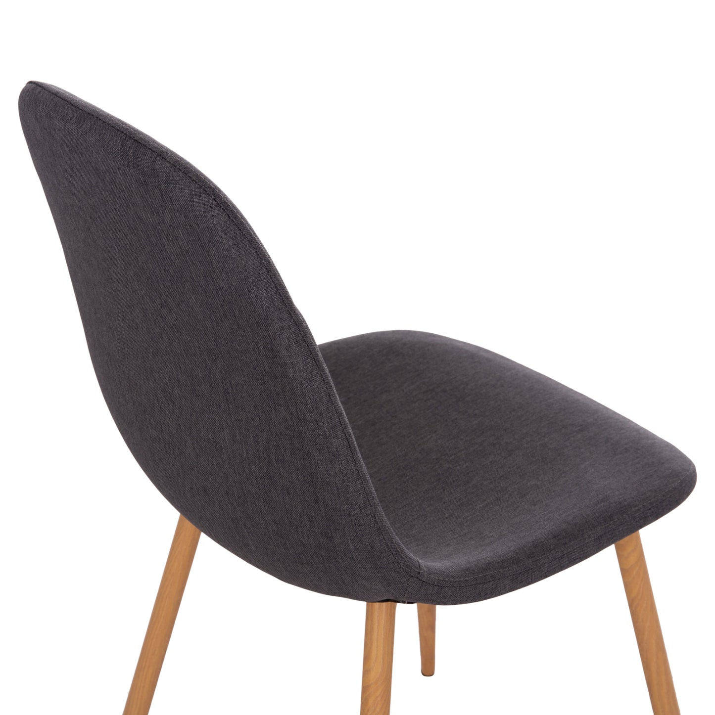 DINING SET 5PCS MINARDO HM21179 MDF TOP IN BLACK--DARK GREY FABRIC
