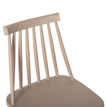 DINING SET 5PCS VANESSA HM21181 MDF TOP & FRAMES IN NATURAL WOOD COLOR-POLYPROPYLENE IN CAPPUCCINO