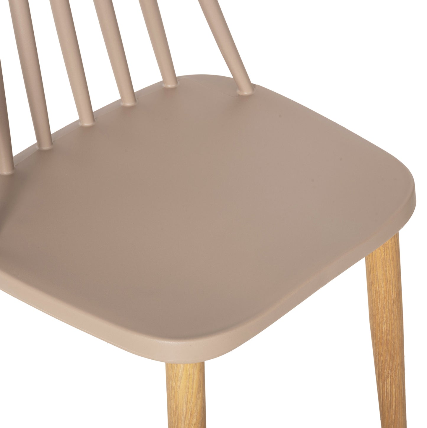 DINING SET 5PCS VANESSA HM21181 MDF TOP & FRAMES IN NATURAL WOOD COLOR-POLYPROPYLENE IN CAPPUCCINO