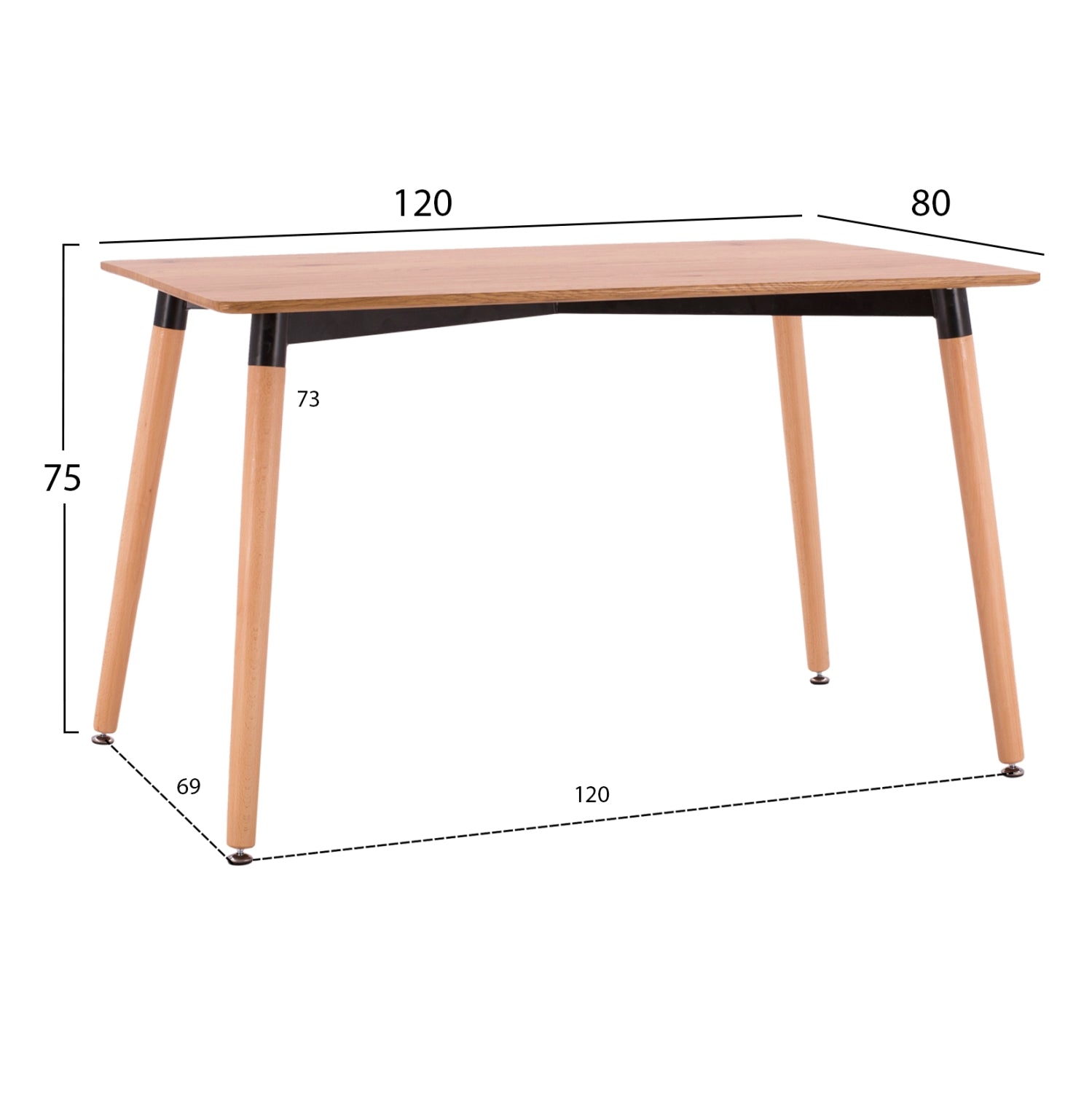 DINING SET 5PCS BRAVE HM21182 MDF TOP-BEECH WOOD & PAPER ROPE IN NATURAL COLOR