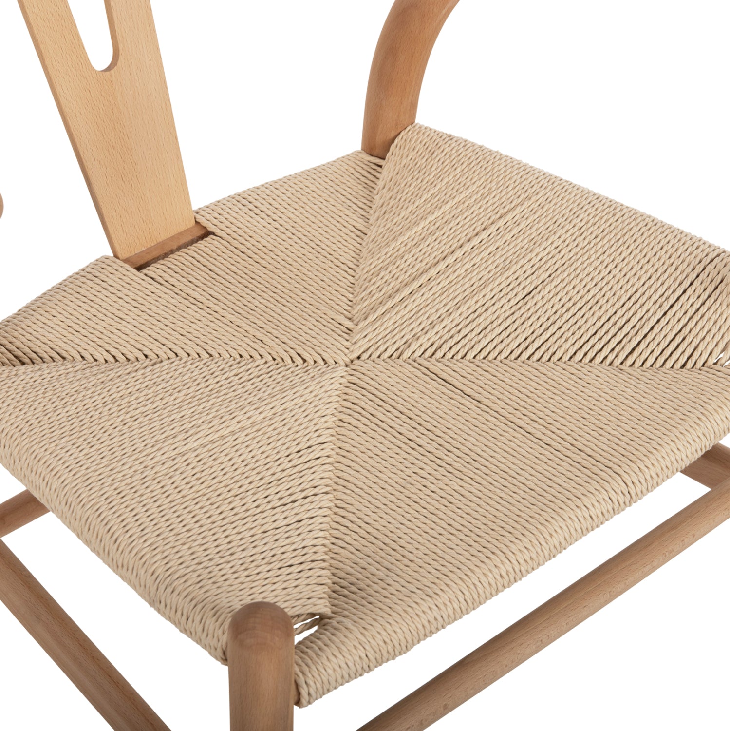 DINING SET 5PCS BRAVE HM21182 MDF TOP-BEECH WOOD & PAPER ROPE IN NATURAL COLOR