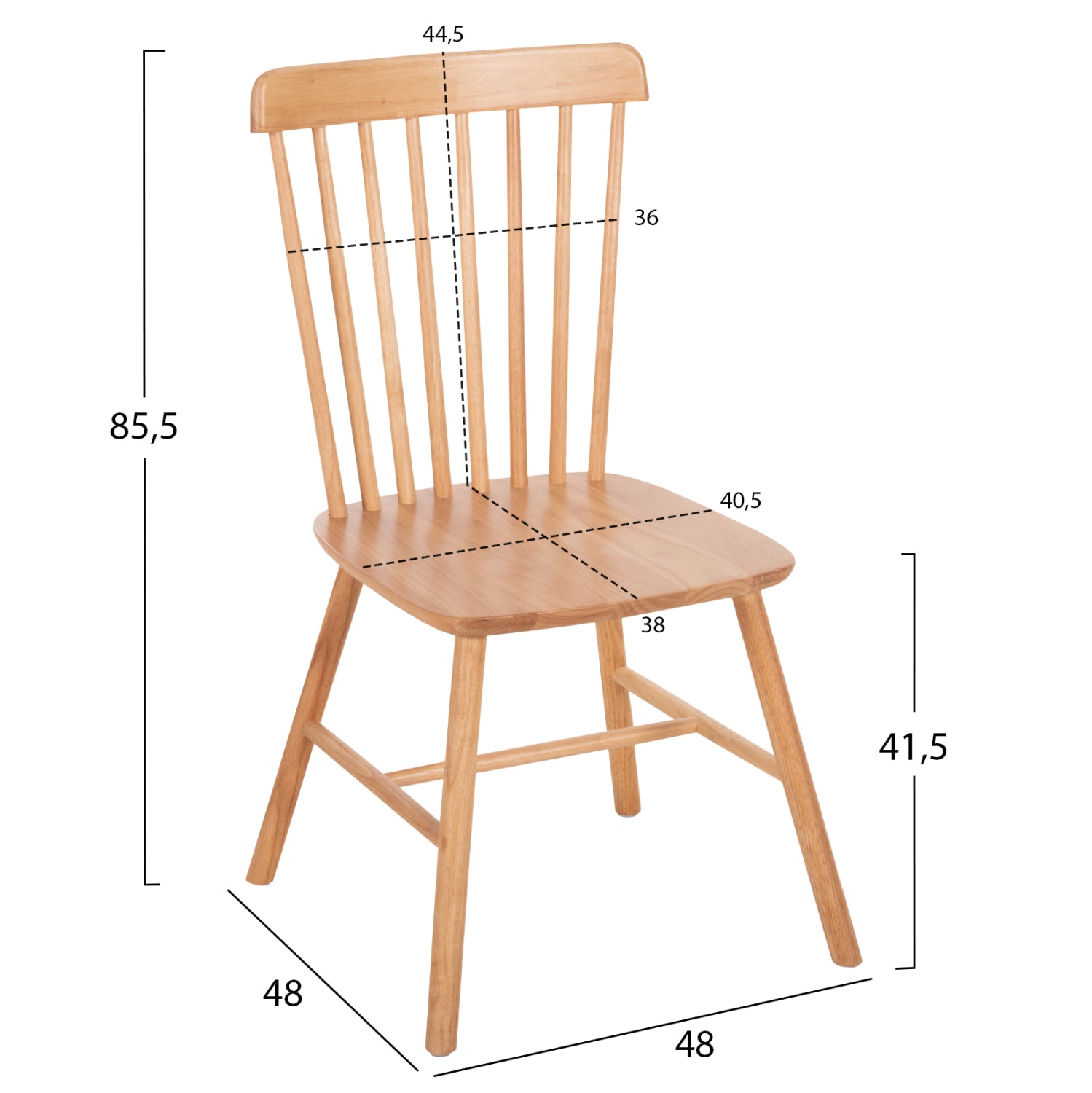 DINING SET 5PCS LUCIEN HM21183 MDF TOP & BEECH WOOD IN NATURAL COLOR