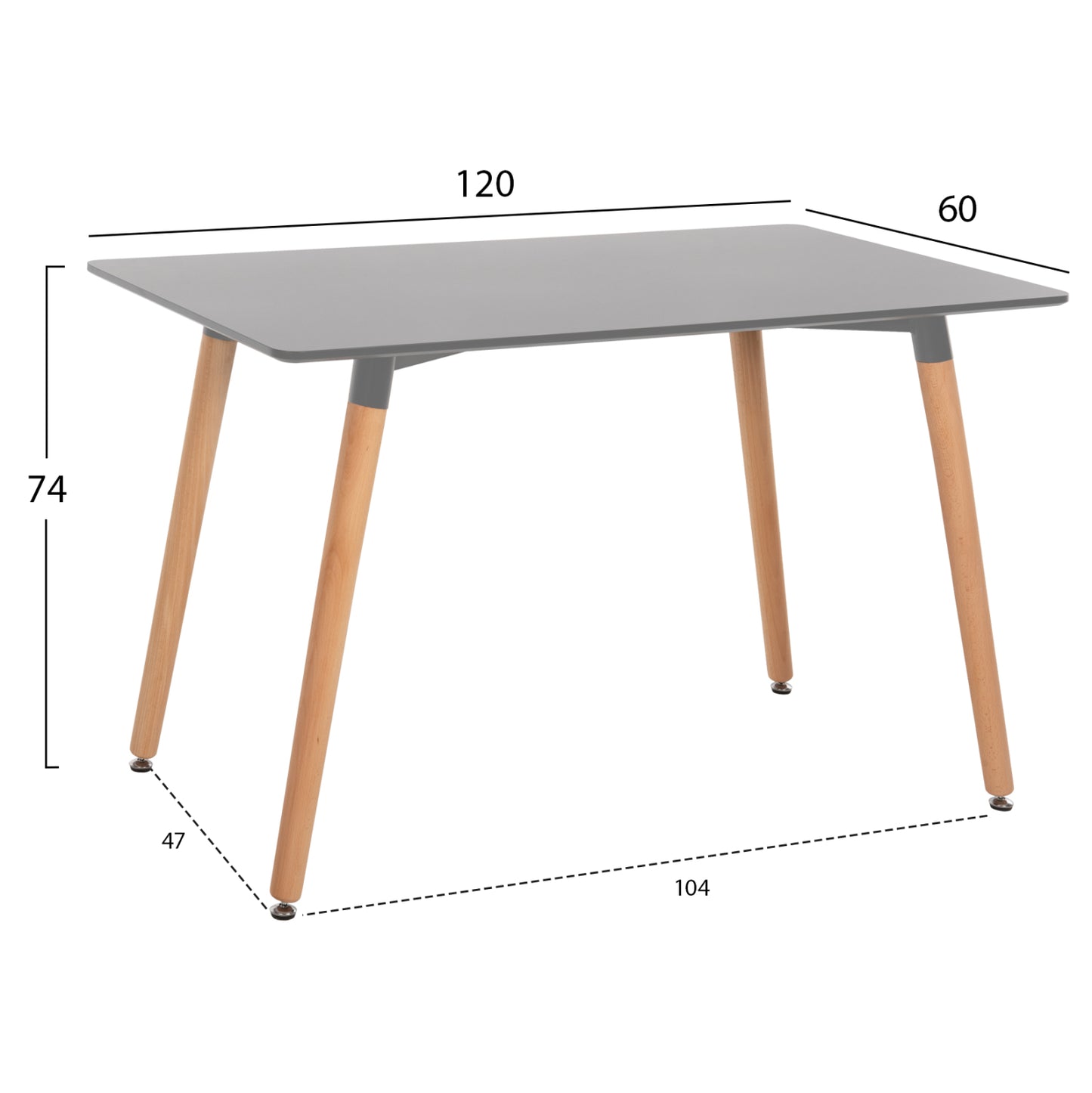 DINING SET 5PCS VEGAS HM21185 MDF TOP IN LIGHT GREY--BEECH LEGS