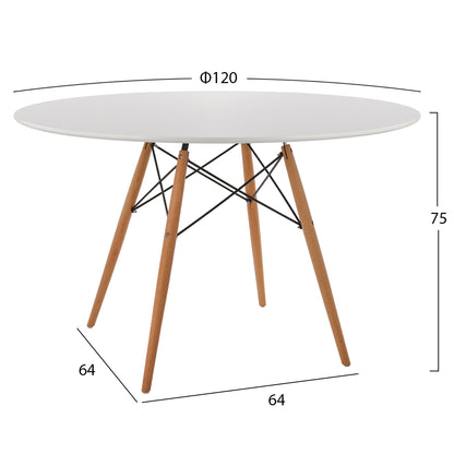 DINING SET 5PCS MAGGIE HM21186 MDF TOP & POLYPROPYLENE IN WHITE COLOR