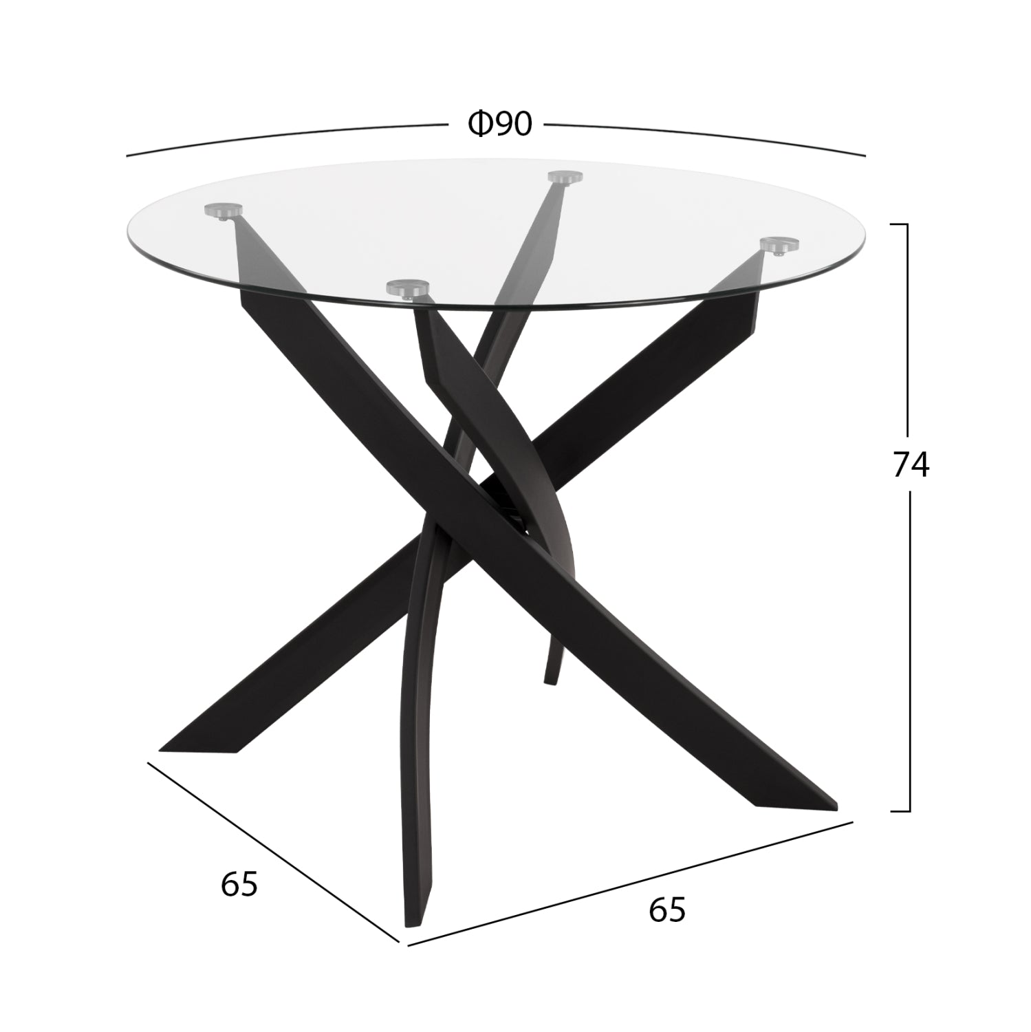 DINING SET 5PCS LADY HM21199.03 GLASS TOP--METAL IN BLACK & VELVET IN CYPRESS GREEN