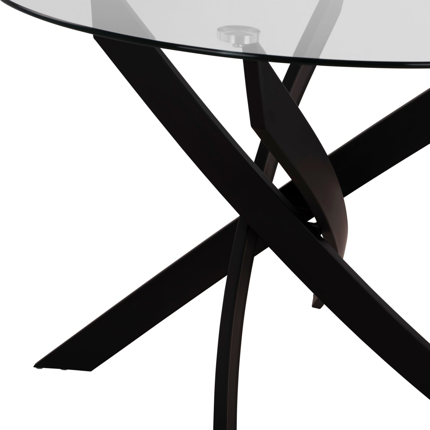 DINING SET 5PCS LADY HM21199.04 GLASS TOP--METAL & VELVET IN BLACK