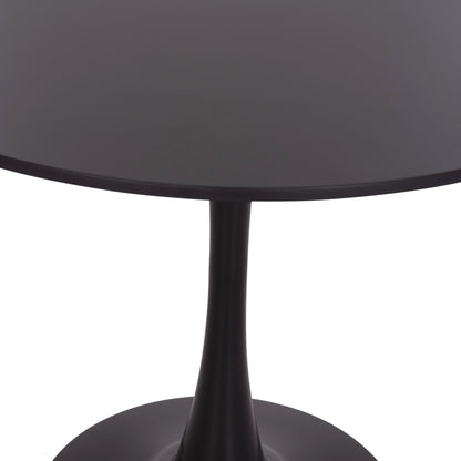 DINING SET 5PCS BROLIN HM21200 MDF TOP & METAL IN BLACK--DARK GREY FABRIC