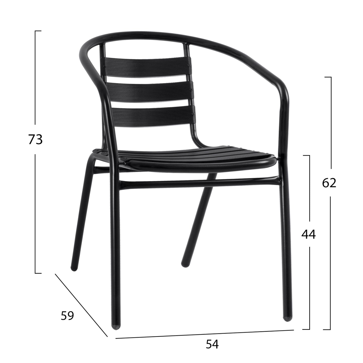 OUTDOOR DINING SET 5PCS ADAM HM21220 METAL CHAIRS & TABLE 110x60 BLACK