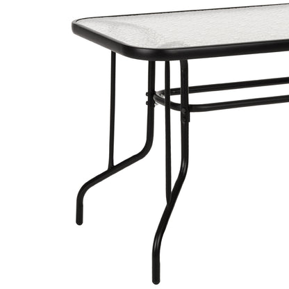 OUTDOOR DINING SET 5PCS ADAM HM21220 METAL CHAIRS & TABLE 110x60 BLACK