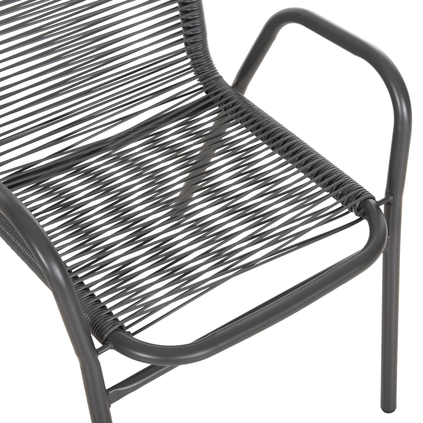 OUTDOOR DINING SET 5PCS AVRIL HM21221 METAL CHAIRS & TABLE 110x60 GREY