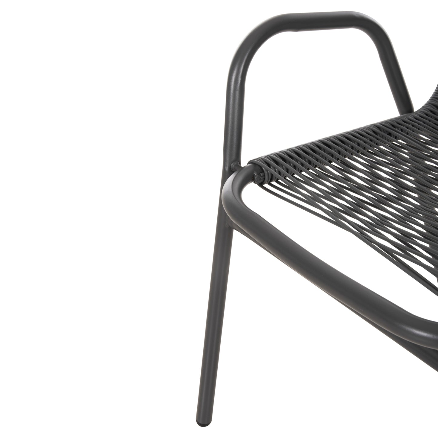 OUTDOOR DINING SET 5PCS AVRIL HM21221 METAL CHAIRS & TABLE 110x60 GREY