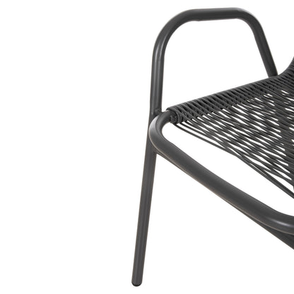OUTDOOR DINING SET 5PCS AVRIL HM21221 METAL CHAIRS & TABLE 110x60 GREY