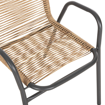 OUTDOOR DINING SET 5PCS AVRIL HM21221.01 METAL CHAIRS & TABLE 110x60 GREY-NATURAL