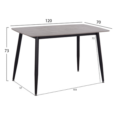 DINING SET 5PCS RAVEN HM21224.03 CERAMIC TOP GREY MARBLE--GREY VELVET