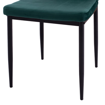 DINING SET 5PCS RAVEN HM21265.02 CERAMIC TOP BLACK MARBLE--VELVET IN CYPRESS GREEN